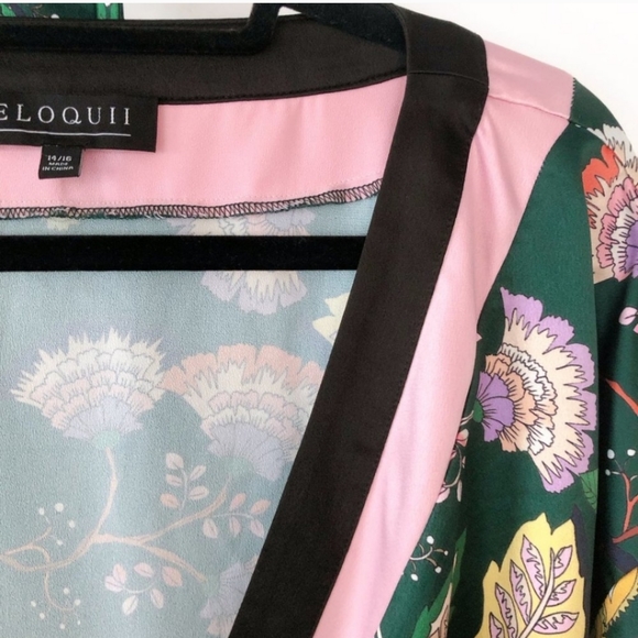 Eloquii Floral Printed Kimono Dress 14/16 - Picture 4 of 5